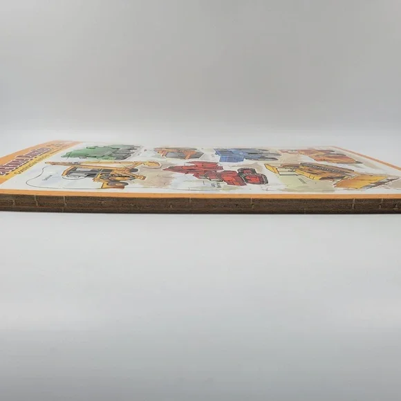 VTG Puzzle Patch Picture Frame Tray Puzzles Construction Sports‎ Bears Lot 90s - Picture 4 of 6